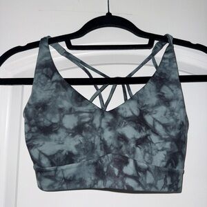 Athleta Aqua and Dark Blue Tie-Dye Sports Bra